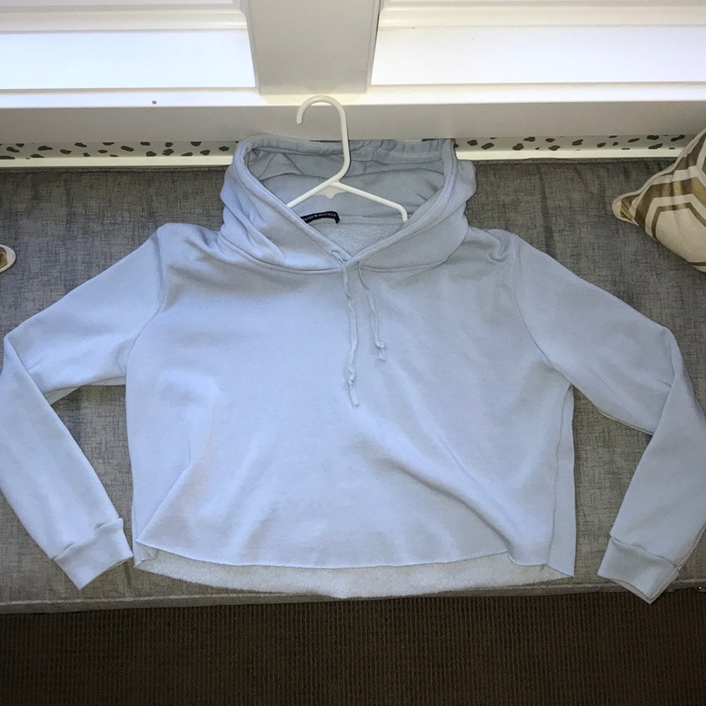Cropped baby blue hoodie